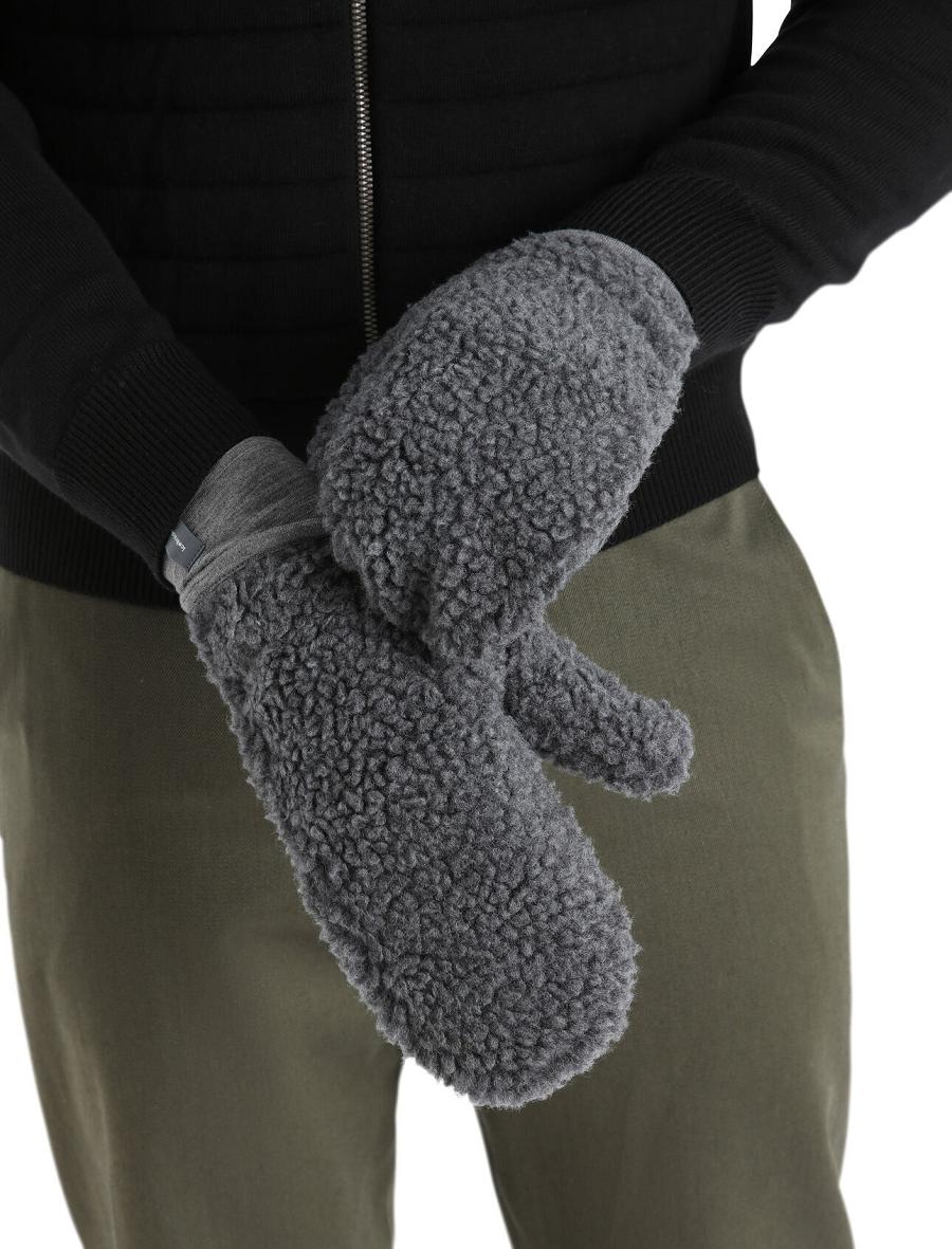 Icebreaker Unisex RealFleece™ Merino High Pile Mittens Miesten Käsineet Harmaat | FI 1053EBCX